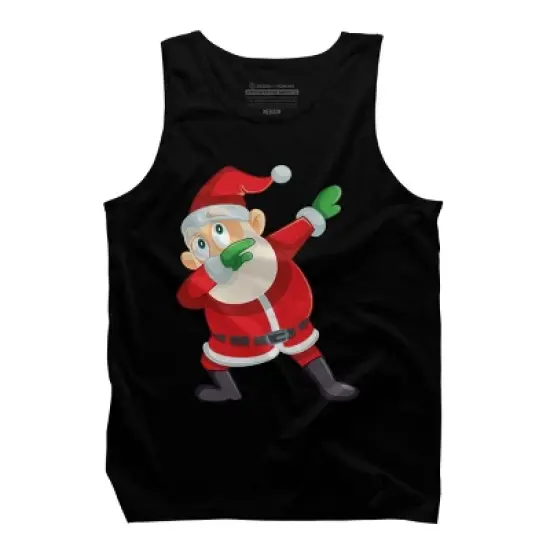 Men's Design By Humans Christmas Dabbing Santa Claus By GiftsIdeas Tank Top image {4}