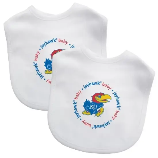 BabyFanatic Officially Licensed Unisex Baby Bibs 2 Pack - NCAA Kansas Jayhawks image {1}