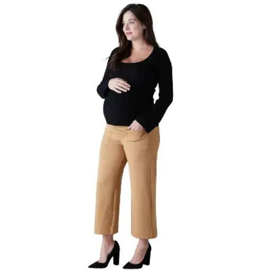 Ingrid & Isabel Maternity Ribbed Square Neck Sweater image {1}