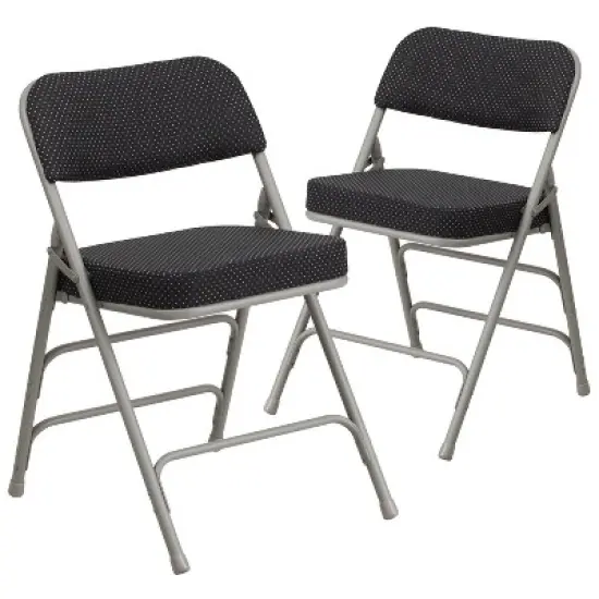 Flash Furniture 2 Pack HERCULES Series Premium Curved Triple Braced & Hinged Fabric Upholstered Metal Folding Chair image {12}