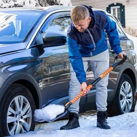 Zone Tech Extendable Snow Squeegee, Ice Scraper & Shovel 42" Rotating Snow Squeegee Head, Extendable Ice Scraper, Shovel, Snow and Ice Remover 2-Pack image {6}