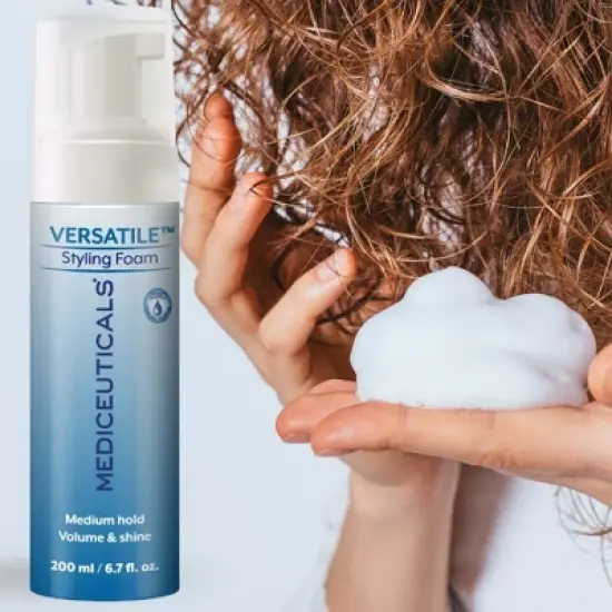 Mediceuticals Versatile Styling Foam | Gives Volume and Shine | UV Protection | Easy to Use on Long Hair | Light Medium - (6.7 oz) image {1}