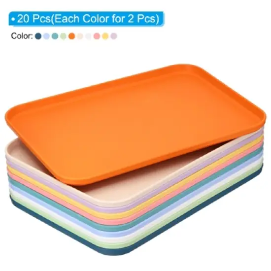 Unique Bargains PP Plastic Reusable Lightweight Serving Tray 20 Pcs image {2}
