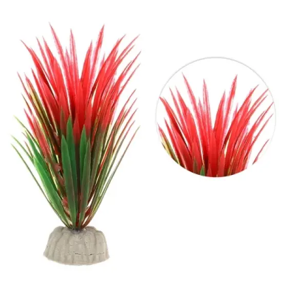 Unique Bargains Aquarium Plastic Plants for Fish Tank Landscape Decoration 5.12" 2 Pcs image {2}