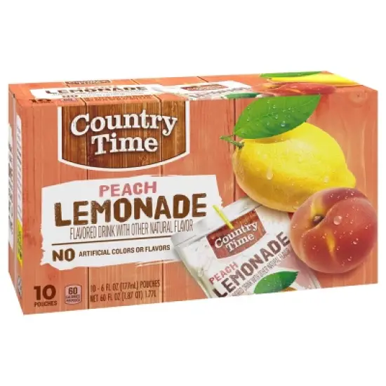 Country Time Peach Lemonade Juice Boxes - 10pk/6 fl oz Pouches image {8}