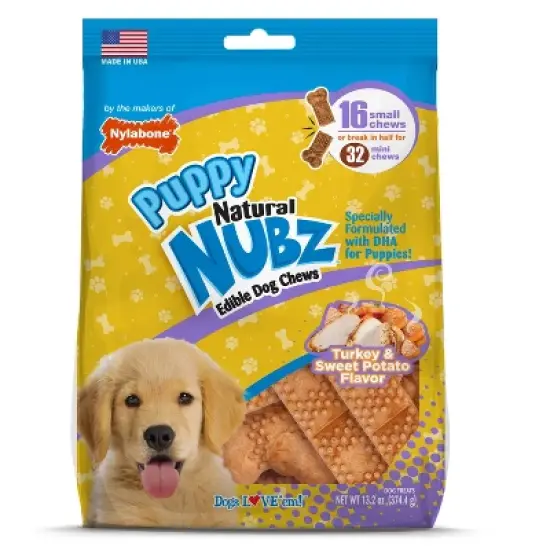Nylabone Nubz Puppy Turkey and Sweet Potato Dental Dog Treats - 13.2oz image {5}