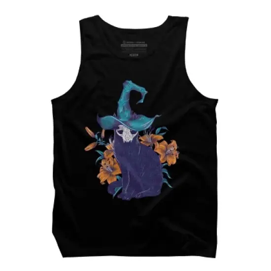 Men's Design By Humans Spooky Cat By jess1586 Tank Top image {4}