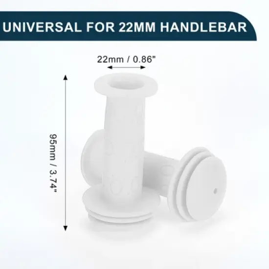 Unique Bargains Bike Handlebar Grips Covers 3.74" White 1 Pair image {4}