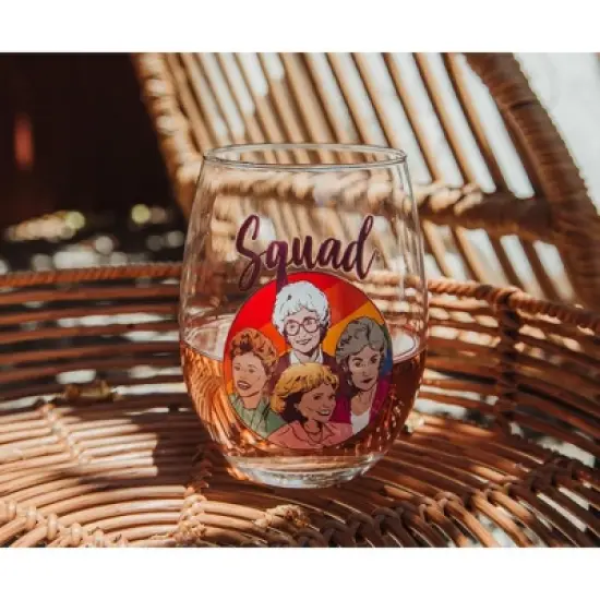 Silver Buffalo The Golden Girls Rainbow "Squad" Teardrop Stemless Wine Glass | Holds 20 Ounces image {5}