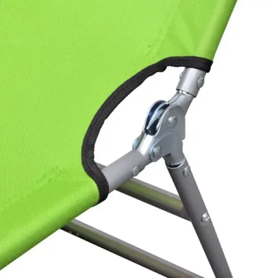 vidaXL Sun Lounger Apple Green Polyester One Size Foldable Sun Lounger image {3}