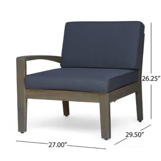 Grenada 7pc Acacia Sectional Sofa Set - Gray/Dark Gray - Christopher Knight Home image {10}