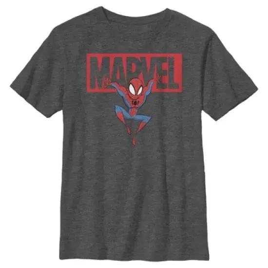 Boy's Marvel Spider-Man Brick Logo T-Shirt image {3}