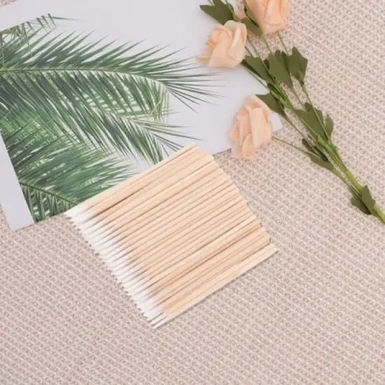 Unique Bargains Disposable False Eyelash Removal Cotton Swab Yellow 100 Pcs image {5}