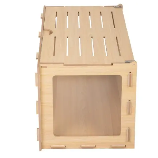AZL1 Life Concept Pet Crates and Houses Premium Pet Habitat with Removable Top and Flexible Interior for Hamsters, Beige, 31.5"*16.14"*15.75" image {1}