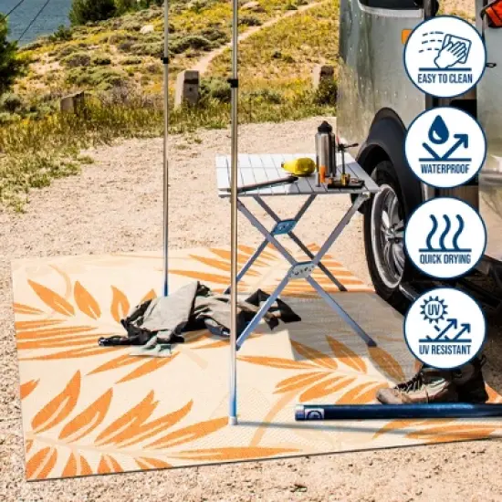 Havana Tropical Palm Leaf Indoor/Outdoor Area Rug - JONATHAN Y image {9}