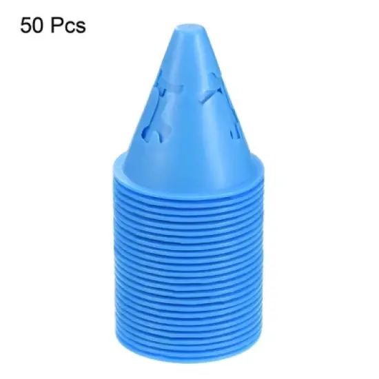 Unique Bargains PE Football Roller Skating Sports Agility Cones with Exercise Holes 50 Pcs image {2}