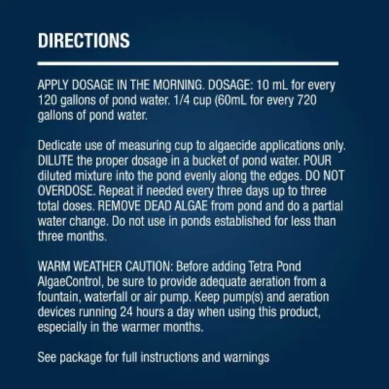 Tetra Pond Algae Control Controls Green Water and String Aquarium Water Conditioner - 16.9 fl oz image {2}