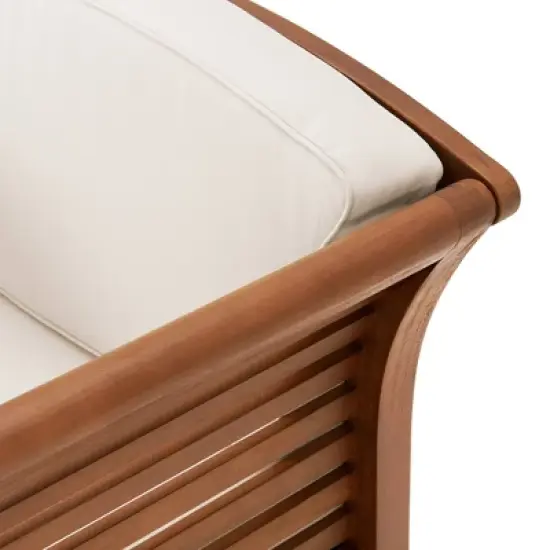 Stamford 3pc Eucalyptus Wood Outdoor Conversation Set with Chairs & Table - Natural - Alaterre Furniture image {8}