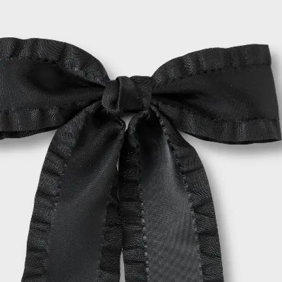 Girls' Ruffled Edge Satin Bow Clip - art class&trade; image {3}