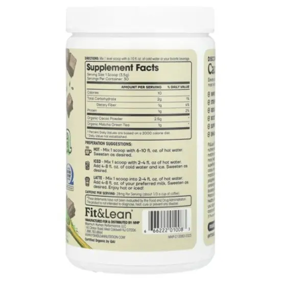 Fit & Lean Cacao Matcha, 3.7 oz (105 g) image {1}