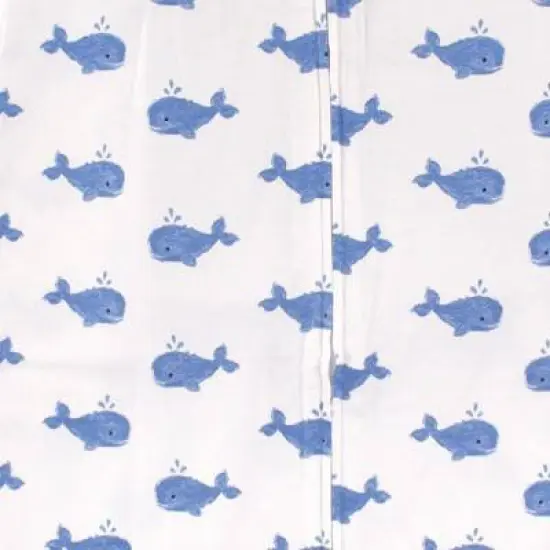 Hudson Baby Infant Boy Cotton Sleeveless Wearable Sleeping Bag, Sack, Blanket, Whale image {2}