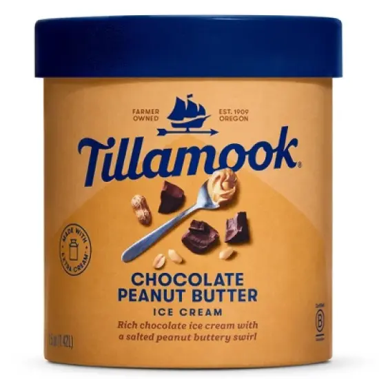 Tillamook Chocolate Peanut Butter Ice Cream - 48 fl oz image {6}