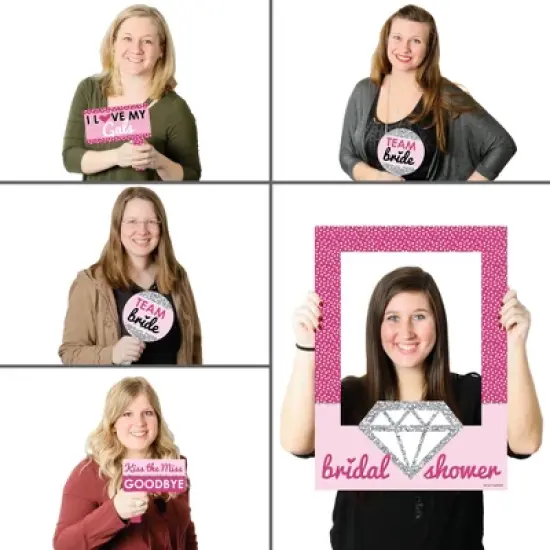 Big Dot of Happiness Bride-to-Be - Bridal Shower Selfie Photo Booth Picture Frame & Props - Printed on Sturdy Material image {1}