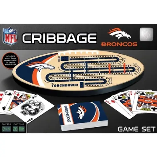 MasterPieces Officially Licensed  NFL Denver Broncos Wooden Cribbage Game for Adults image {1}