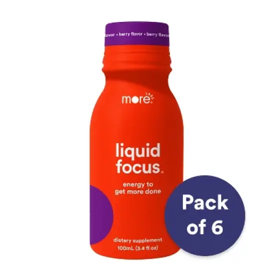 Liquid Focus by More Labs, Nootropic Smart Drink with Antioxidants and Adaptogenic Herbs for Energy and Concentration, 150mg Caffeine image {7}