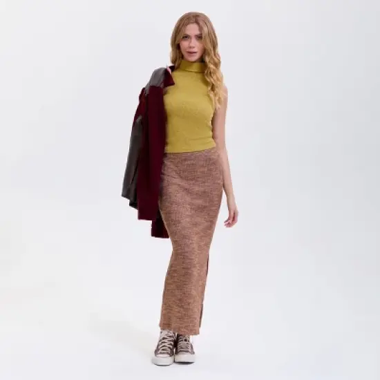 Women's Side Slit Maxi Pencil Skirt - Wild Fable&trade; Brown image {4}