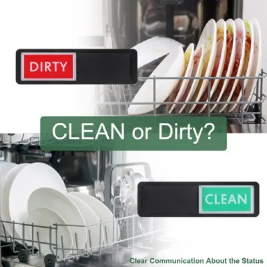 Unique Bargains Clean Dirty Sign Kitchen Non-Scratch Dishwasher Magnets image {2}