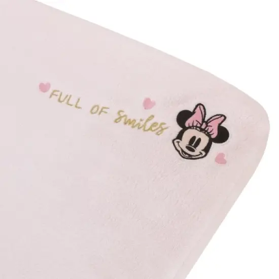 NoJo Disney Minnie Mouse My Happy Place Pink Super Soft Appliqued Contoured Changing Pad Cover image {2}