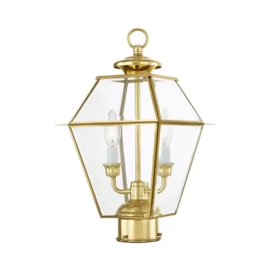 Livex Lighting Westover 2 - Light Post Light in  Polished Brass image {2}