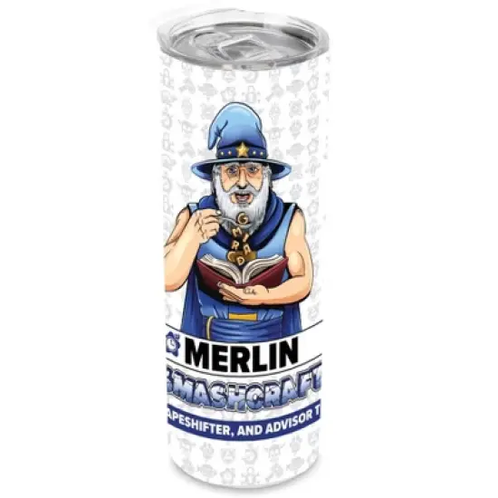SMASHCRAFT 20 ounce Stainless Steel Double Walled Insulated Travel Tumbler Coffee Mug Cup, Merlin Comic image {5}