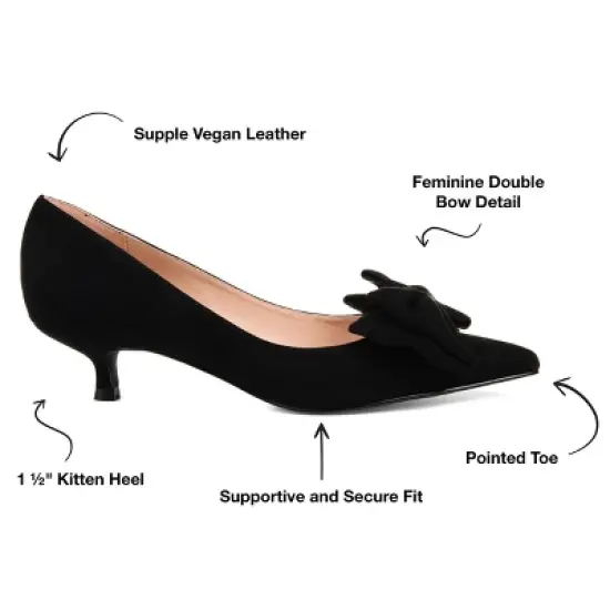 Journee Collection Womens Orana Pointed Toe Kitten Heel Pumps image {7}