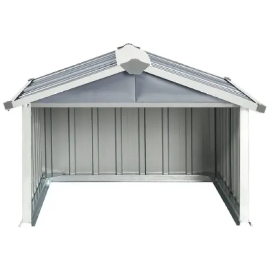 vidaXL Garden Shed Grey Galvanized steel Standard Durable Garden Shed image {3}