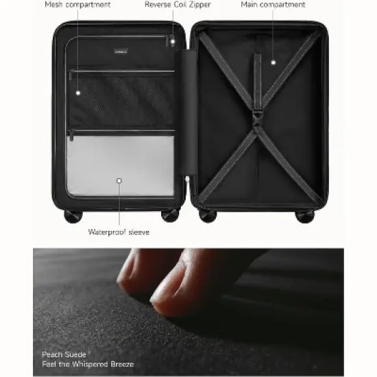 LUGGEX Carry On 20'' Expandable Luggage, Accelerate Access with DiHook, Smooth Spinner Wheel ,Durable Polycarbonate Hard Shell image {6}