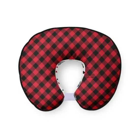 Bacati - 3 pc Lumberjack Red Black Gray Boys Hugster Feeding & Infant Support Nursing Pillow image {2}