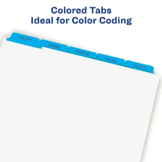 Avery Print & Apply Clear Label Dividers w/Color Tabs 5-Tab Letter 5 Sets 11410 image {5}