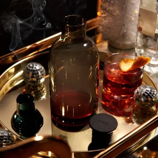 Viski Smoked Cocktail Set| Glass Carafe with Smoker Pellets for Smoke Infusion. Cocktails Smoking Barware Tool Set with Recipe Book, Black image {8}