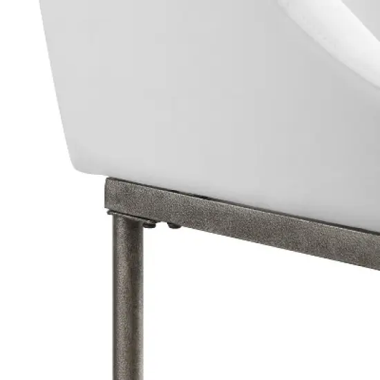 Dillon Metal Counter Height Barstool Textured Silver/White - Hillsdale Furniture image {8}