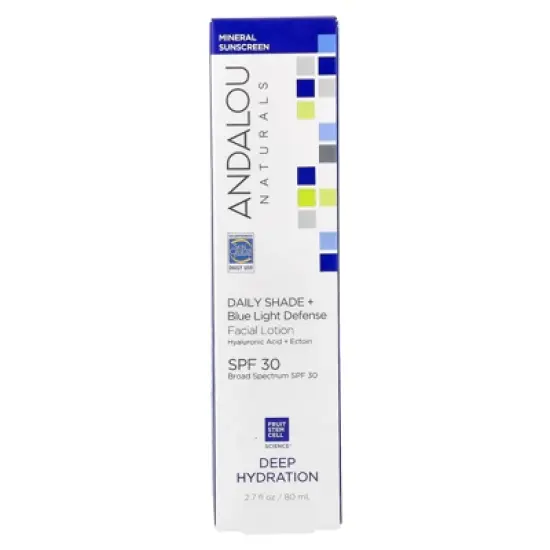Andalou Naturals Deep Hydration, Daily Shade + Blue Light Defense Facial Lotion, SPF 30, 2.7 fl oz (80 ml) image {3}