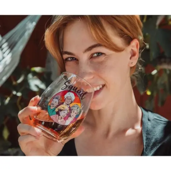 Silver Buffalo The Golden Girls Rainbow "Squad" Teardrop Stemless Wine Glass | Holds 20 Ounces image {4}