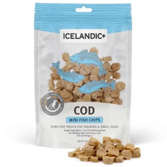 Icelandic+ Mini Cod Fish Chips Training Dog Treat 3-oz Bag image {5}