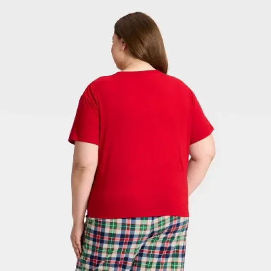 Women's "Cabin Crew" Short Sleeve Holiday Matching Family Pajama Shirt - Wondershop&trade; Red image {1}