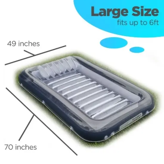 Galvanox Inflatable Pool Lounging Bed With Headrest Great For Tanning, Resting or Just Haning Out image {2}