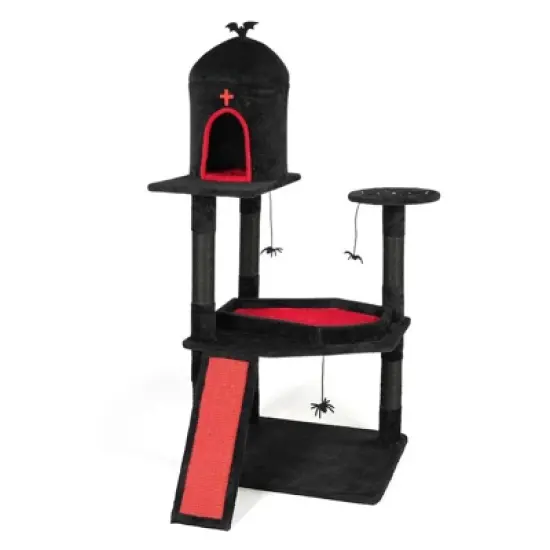 Karl Home 53 inch Gothic Cat Tree with Coffin Bed image {7}
