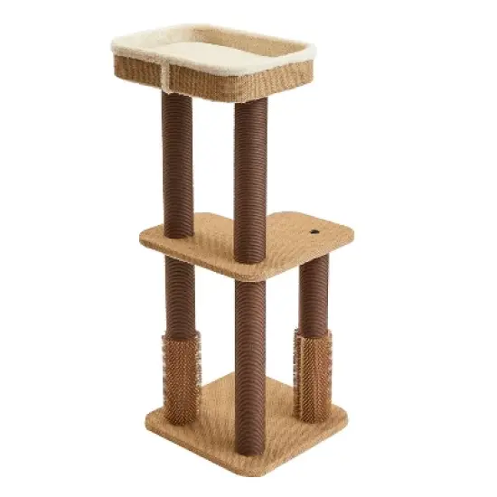 Two by Two Lansing - Beige Scratching Post Cat Furniture - 39.6 in. Tall image {5}