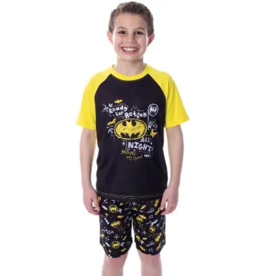 DC Comics Boys' Batman Ready For Action Shirt and Shorts 2 PC Pajama Set image {5}