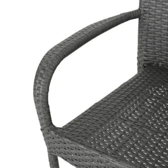 Orleans 3pc Wicker Chat Set - Gray - Christopher Knight Home image {2}